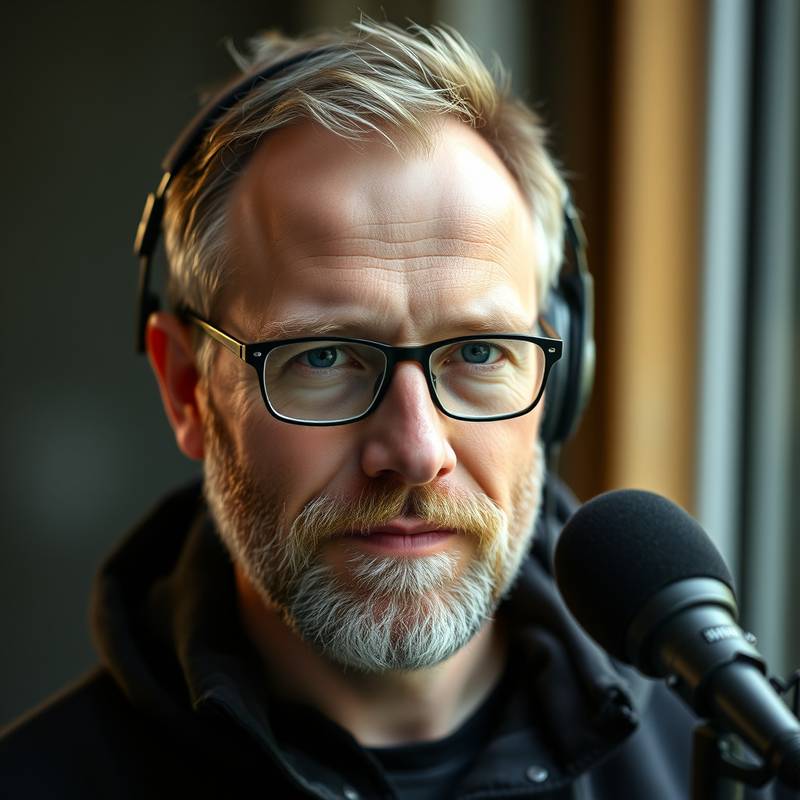 Portrett av Bjørn Larsen, lydtekniker og podcastinstruktør
