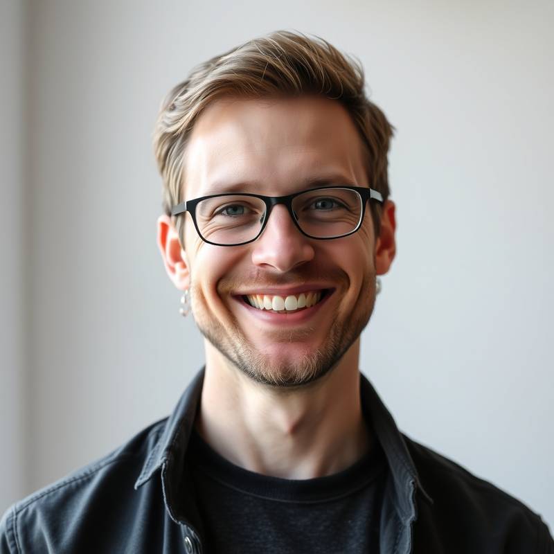 Portrett av Lars Eriksen, glad podcaststudent