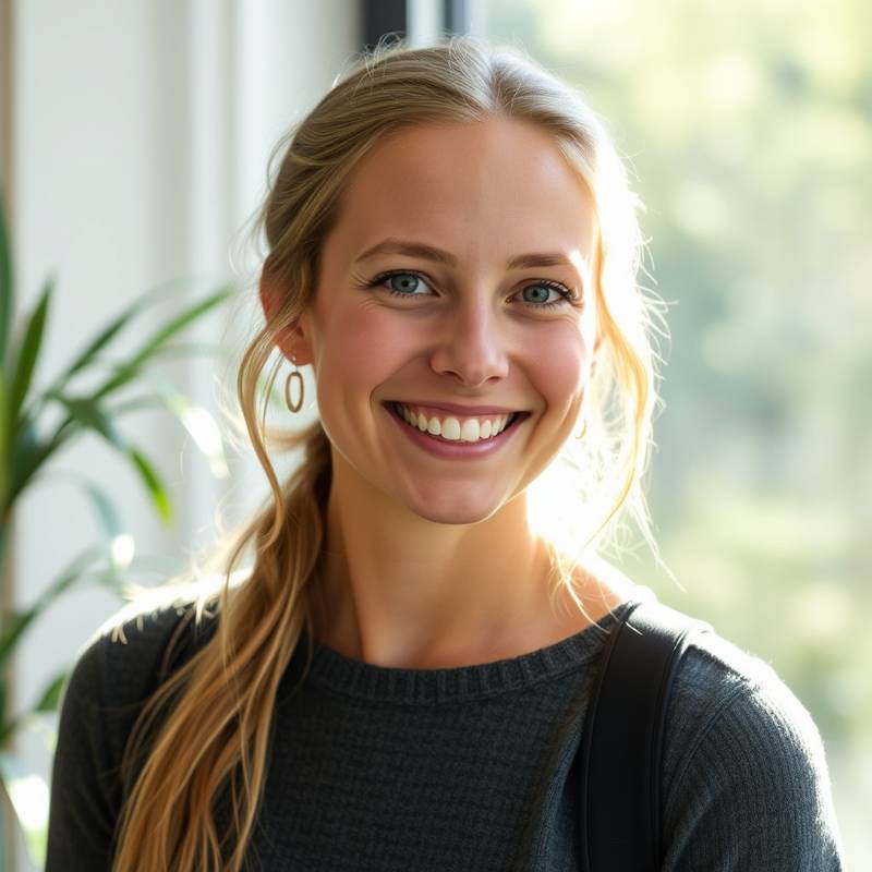 Portrett av Sofie Pedersen, entusiastisk podcaststudent